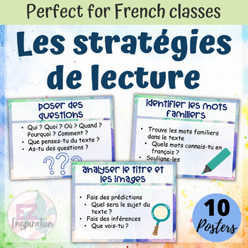 Preview of Les stratégies de lecture | French Reading Strategy Posters | les affiches
