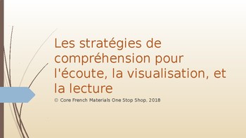 Preview of Les stratégies de compréhension pour l'écoute, la visualisation et la lecture