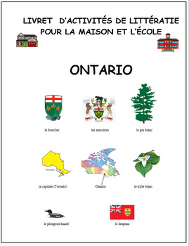 Preview of Les symboles de l'Ontario, littératie, activity booklet: Ontario symbols (#410)