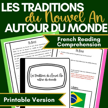 Preview of French New Year's Reader & Activities | Les traditions autour du monde | Print