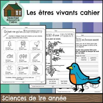 Preview of Les êtres vivants cahier (Grade 1 Ontario FRENCH Science)