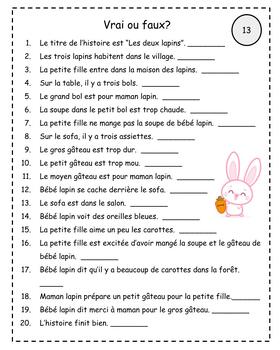 Les trois lapins: simple story for FSL learners by La classe de Madame ...