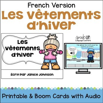 Preview of Les vêtements d’hiver French Winter Clothing Reader - Print & Digital with Audio