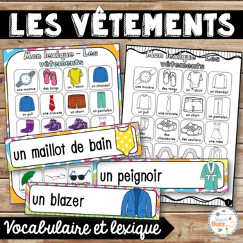 Les vêtements - Mots-étiquettes by S'amuser en francais