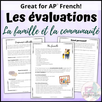 Preview of Les évaluations | la famille et la communauté | Families in Different Societies