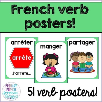 Preview of Les verbes - French verb posters!