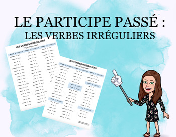 Preview of Le Participe Passé: Les verbes irréguliers | study guide or reference sheet