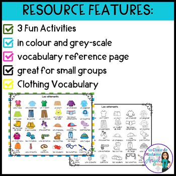 Les vêtements: 3 Clothing Themed Vocabulary Games in French