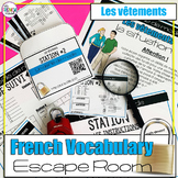Les vêtements French clothing vocabulary escape room