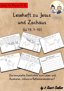 Preview of Leseheft Jesus und Zachäus Bibel Bible Story Jesus and Zacchaeus Deutsch German