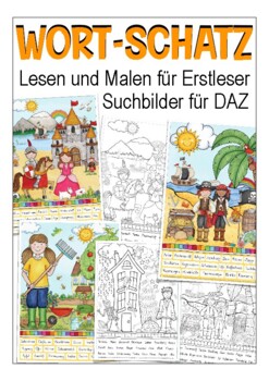 Preview of Lesen und Malen Deutsch / German vocabulary
