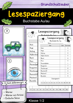 Preview of Lesespaziergang - Buchstabe Au - Lesen lernen Buchstabeneinführung (German)