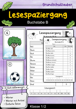 Preview of Lesespaziergang - Buchstabe B - Lesen lernen Buchstabeneinführung (German)