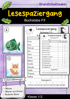 Preview of Lesespaziergang - Buchstabe F - Lesen lernen Buchstabeneinführung (German)