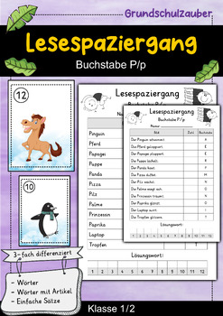 Preview of Lesespaziergang - Buchstabe P - Lesen lernen Buchstabeneinführung (German)
