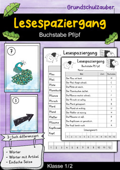 Preview of Lesespaziergang - Buchstabe Pf - Lesen lernen Buchstabeneinführung (German)