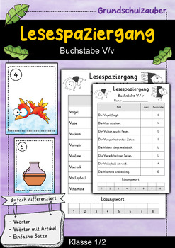 Preview of Lesespaziergang - Buchstabe V - Lesen lernen Buchstabeneinführung (German)