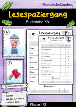Preview of Lesespaziergang - Buchstabe X - Lesen lernen Buchstabeneinführung (German)