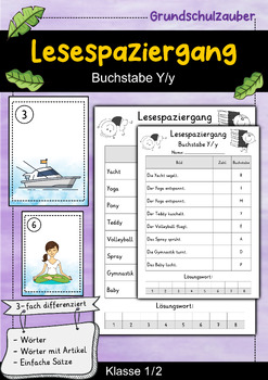 Preview of Lesespaziergang - Buchstabe Y - Lesen lernen Buchstabeneinführung (German)