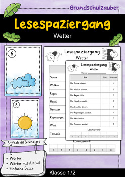 Preview of Lesespaziergang Wetter - Lesen lernen (German)