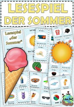 Preview of Lesespiel "der Sommer" plus Arbeitsblatt | Deutsch | German | Sommer | Summer