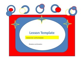 Preview of Leson Plan Template for Tess Evaluation