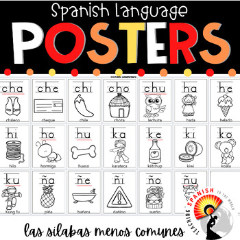 Preview of Less Common Syllables in Spanish Posters Sílabas Menos Comunes