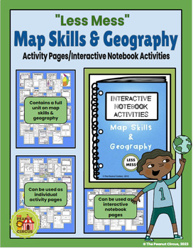 Preview of Map Skills & Geography Unit | Interactive Notebook Activities| Activity Pages