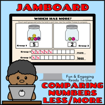 Preview of Less / More - Counting Groups Up To 10! Comparing Numbers Google JamBoard!