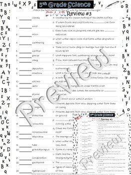 Preview of Less-Stress~5th Grade Science STAAR Review~Match'em#3~NO PREP