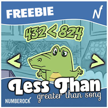 Preview of Less Than Greater Than Song + Lyrics & Worksheet | 1st-2nd Grade Math Activity