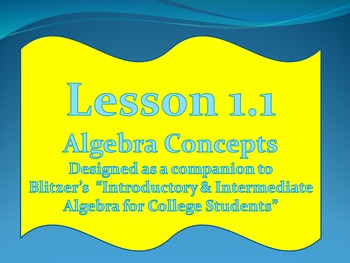 Preview of Lesson 1.1 Intro to Algebra