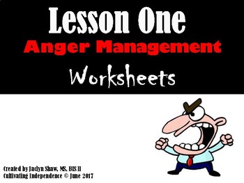 Preview of Lesson 1 - Anger Management Worksheets