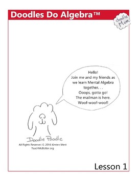 Preview of Lesson 1 - Doodles Do Algebra (TM) - Mental Math, a Word Problem, & Concept of X