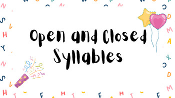 Preview of Lesson 1 Open and Closed Syllable; 3 part drill