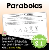 Parabolas with Lesson Video (Unit 8)
