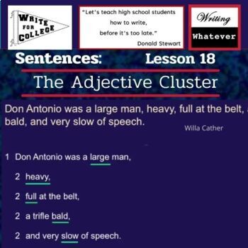 Preview of Lesson 18: The Adjective Cluster