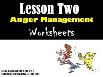 Preview of Lesson 2 - Anger Management Worksheets