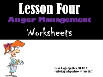 Preview of Lesson 4 - Anger Management Worksheets