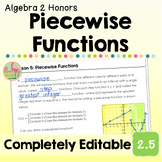 Piecewise Functions (Algebra 2 - Unit 2)