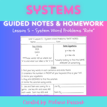 Lesson 5 - Solving System Word Problem 
