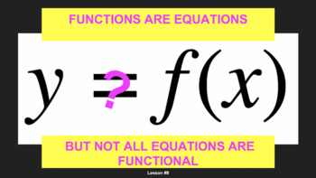 Preview of Lesson #8:  Functions are Equations, but not all Equations are Functional