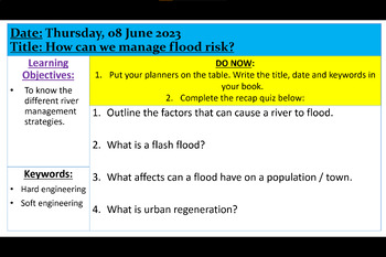 Preview of Lesson 8 - How can we manage flood risk | UK Teachers