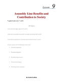 Lesson 9 - Assembly Line benefits and contributions to society