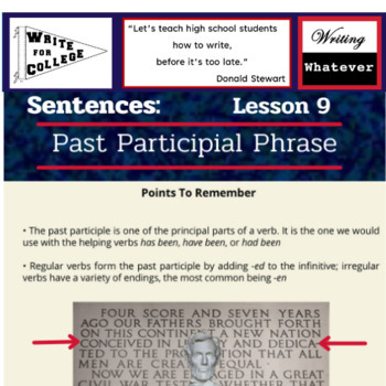 Preview of Lesson 9: Past Participial Phrase
