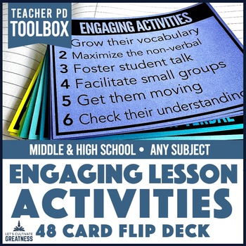 Preview of Lesson Activity Strategy Ideas for New Teachers - 48-Card Flip Deck