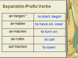 German 2: Separable Prefix Verbs Unit