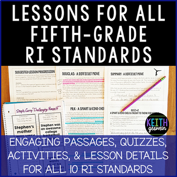 Lesson Bundle for All Fifth-Grade RI Standards (RI.5.1-RI.5.10) | TpT