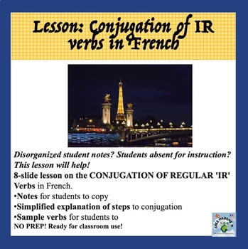 Preview of French -IR Verb Conjugation Lesson 