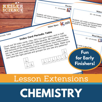 Preview of Lesson Extensions Chemistry Bundle